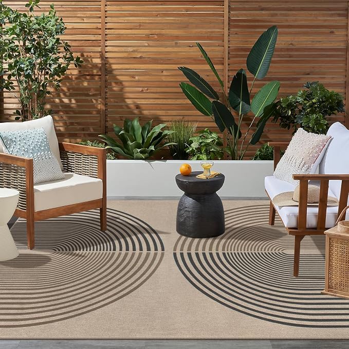 Easy Jute Indoor Outdoor 5x7 Rug, Washable Modern Rainbow Rugs - Image 7