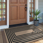 Lahome Modern Geometric Easy Jute Outdoor Rug, 3x5 Black Washable Kitchen Rugs - Image 2