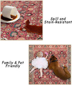 vivorug Round Rug 4ft Vintage Round Area Rug Non-Slip Indoor Carpet - Image 8