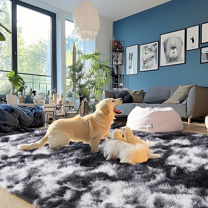 Fluffy Rug for Living Room Shaggy Area Rugs High Pile Fuzzy Rug Non-Slip Indoor - Image 5