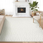 Abani Cream Area Rug for Living Room, Bedroom -Geometric Pattern by Abani