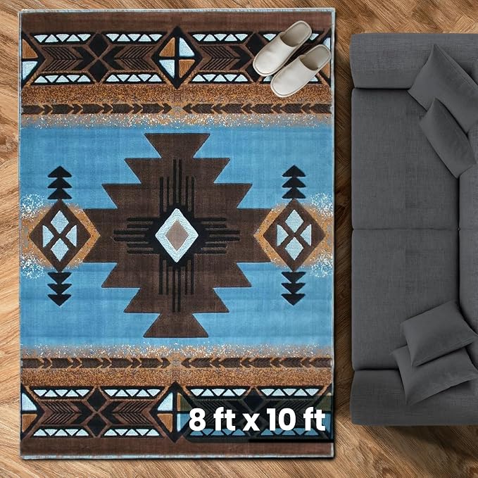 YHSF South West Native American Area Rug C318 by YourHomestyleFashion