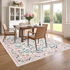 GarveeHome Washable Rug 6 x 9, Low Pile Farmhouse Floral Rug, Non-Shedding - Image 8