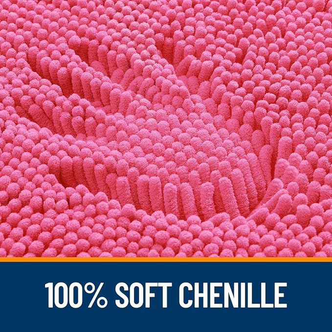 OLANLY Bathroom Rugs 36x24, Extra Soft Absorbent Chenille Bath Rugs, Rubber - Image 3