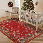 Wonnitar Christmas 5x7 Area Rugs, Non-Slip Soft Bedroom Rug, Washable Low Pile - Image 2