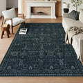 Lahome Washable Black Living Room Rug 6x9, Boho Dining Room Rugs by Lahome