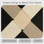 Washable 6x6 Modern Geometric Rug Living Room, Abstract Diamond Design Area Rugs - Image 4