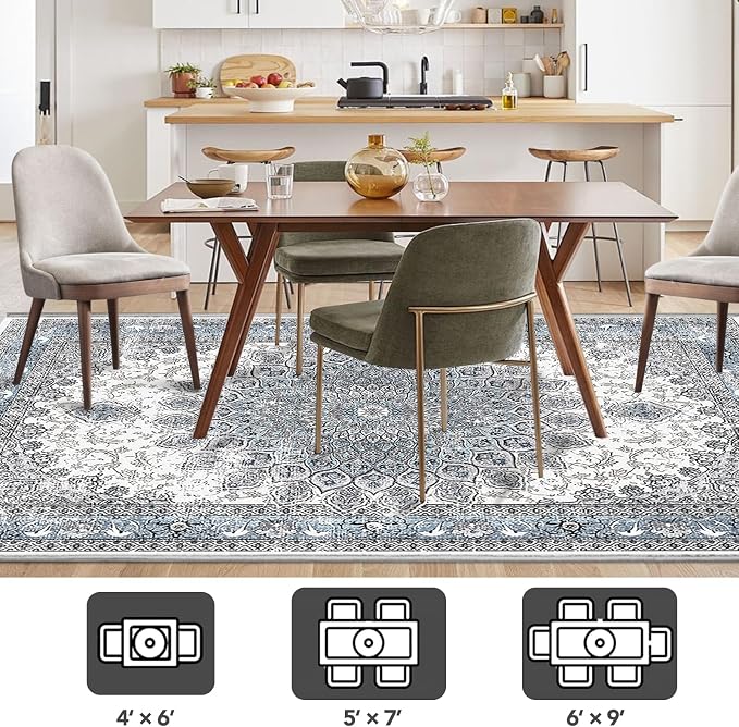 5’x7’ Area Rugs for Living Room Non Slip Washable Low Pile Area Rugs for - Image 4
