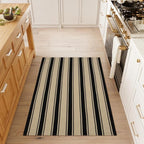 Striped Outdoor Rug 3'x5', Cotton Hand Woven Rug Front Door Mat, Washable - Image 8