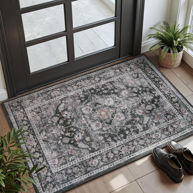 AMOAMI-2X3 Small Rug-Washable Rugs Entryway Mat Indoor-Soft Vintage Non Slip by AMOAMI