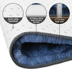 duduta Navy Blue Fluffy Round Rug 4x4 ft, Tie-Dyed Shag Fuzzy Plush Circle - Image 3