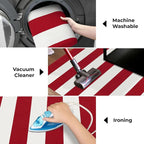 KOZYFLY Red White Striped Outdoor Rug 3x5 Ft Woven Christmas Area Rug Washable - Image 6