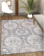 CAMILSON Indoor Outdoor Rug 9x12 Bohemian Medallion Floral Area Rugs - Image 3
