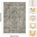 5x7 Machine Washable Area Rug for Living Room, Kids and Pets Friendly for - Image 2