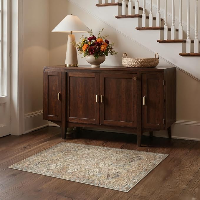 Bavni 3x5 Area Rugs for Living Room, Machine Washable Rug Non Slip, Vintage - Image 4
