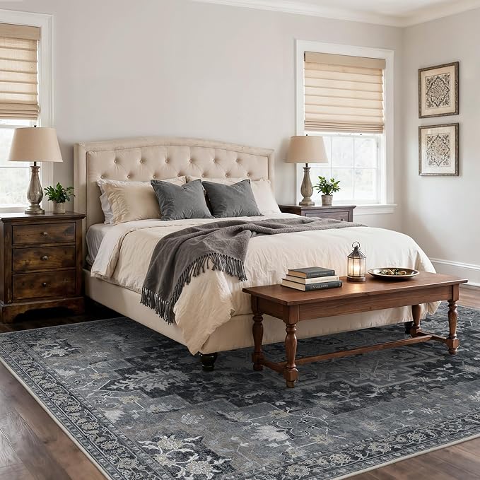 8x10 Area Rugs for Living Room, Machine Washable Non Slip Vintage Rugs - Image 3