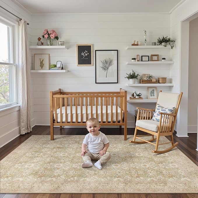 8x10 Washable Area Rug for Living Room, Non Slip Water Repellent Low Pile - Image 9