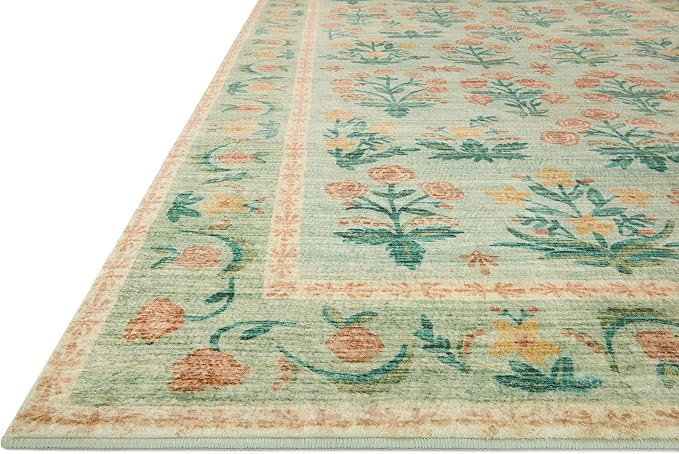 Loloi Rifle Paper Co. Eden Collection EDE-01 Mughal Rose Moss 2'-6" x 7'-6" - Image 3