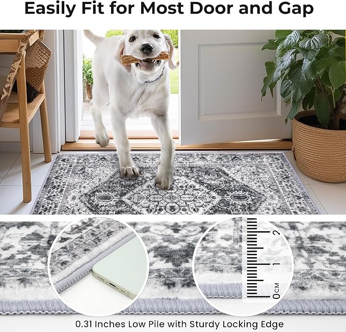 KOZYFLY Round Rug 3 Ft Rugs for Entryway Washable Circle Entrance Rug Non Slip - Image 7