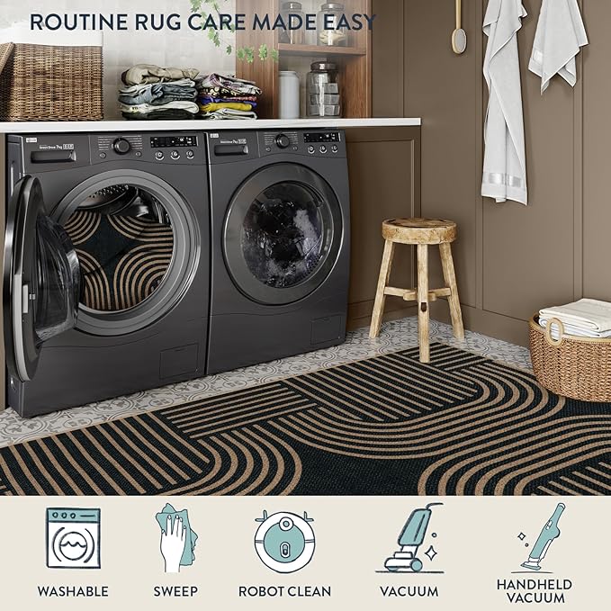 Lahome Modern Geometric Easy Jute Rug, 6x9 Area Rugs - Image 5