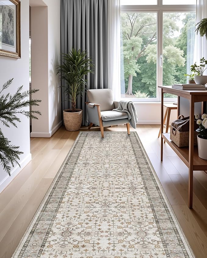 LUMI Washable Kitchen Rug, 23x59 Non-Slip Indoor Hallway Runner, Soft Low Pile - Image 7
