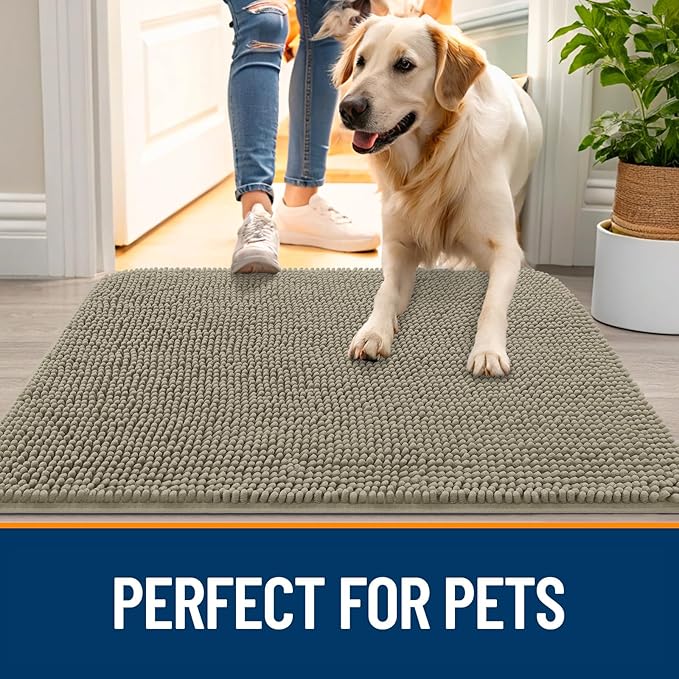 OLANLY Dog Door Mat for Muddy Paws 24x16, Absorbs Moisture and Dirt, Absorbent - Image 6