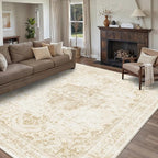 8x10 Vintage Washable Area Rugs Boho Medallion Large Distressed Retro Accent - Image 2
