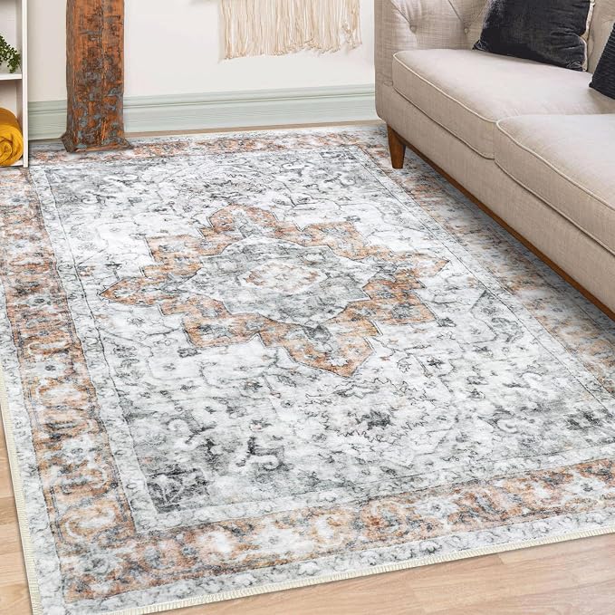 COMSLE 4x6 Rugs for Living Room Washable Area Rugs for Bedroom Faux Wool - Image 7