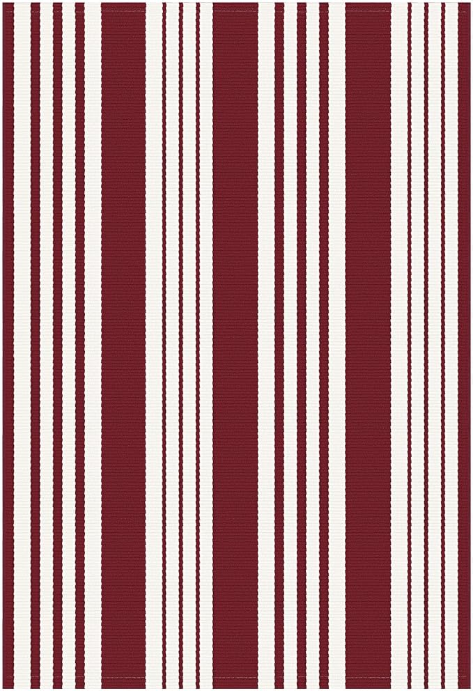 KOZYFLY Striped Outdoor Rug 3x5 Ft Red and White Christmas Front Door Rug Woven - Image 8