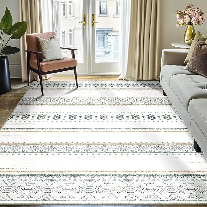 BESTSWEETIE 6x9 Area Rugs for Living Room Washable Moroccan Farmhouse Neutral by BESTSWEETIE