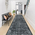 Morebes Black Vintage Runners for Hallways 10 Foot Non Slip, Washable by Morebes