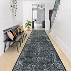 Morebes Black Vintage Runners for Hallways 10 Foot Non Slip, Washable by Morebes