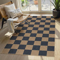 Lahome Checkered Easy Jute Indoor Outdoor Carpet, 3x5 Washable Rugs by Lahome