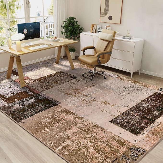 LOCHAS Rug for Living Room, Washable Soft Area Rugs for Bedroom 8x10, Abstract - Image 5