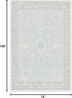 RUGGABLE Washable Vintage Area Rug – Verena Soft Blue 6x9, Stain-Resistant - Image 3