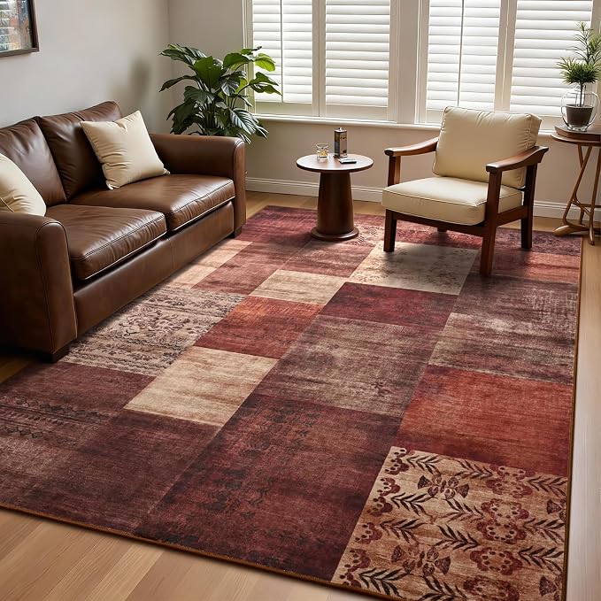 DweIke Washable Area Rugs for Living Room, 4x6 Soft Bedroom Rugs, Geometric - Image 9