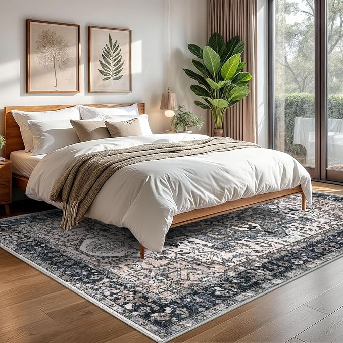 KOZYFLY Boho Area Rug 6x9 Ft Thin Washable Rugs - Image 7