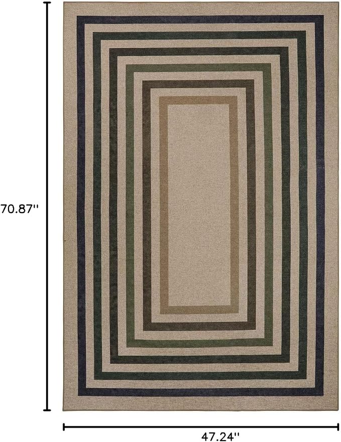 Lahome Modern Geometric Easy Jute Rug, 4x6 Washable Indoor Outdoor Carpet - Image 2