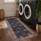 Ciicool Black Area Rugs Washable Non Slip Runner Rug, 2x6ft Hallway Rug Vintage - Image 2