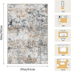 2x3 Machine Washable Area Rug for Entryway, Kids and Pets Friendly for Bedroom - Image 2