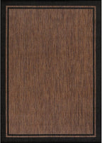 CAMILSON Indoor Outdoor Rug, 6x9 Bordered Nut Brown Black Modern Area Rugs - Image 2