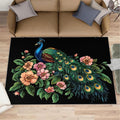 Peacock Peony Rugs for Bedroom by STRELEC