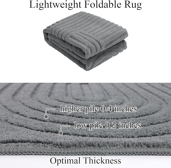 SHACOS Soft Fluffy High Low Pile Arch Pattern Area Rugs 5'3"x7'3" Non Slip - Image 3