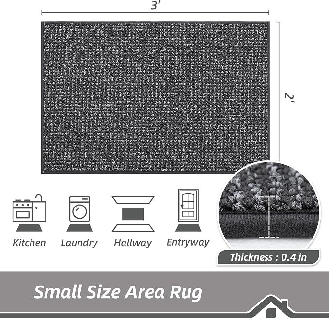 BEQHAUSE 2x3 Entryway Rug Indoor Door Mat Non-Slip Washable, Hallway Rugs - Image 2