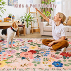 Area Rug Living Room Rugs: Floral 4x6 Washable Rug Vintage Soft Boho Non-Slip - Image 8