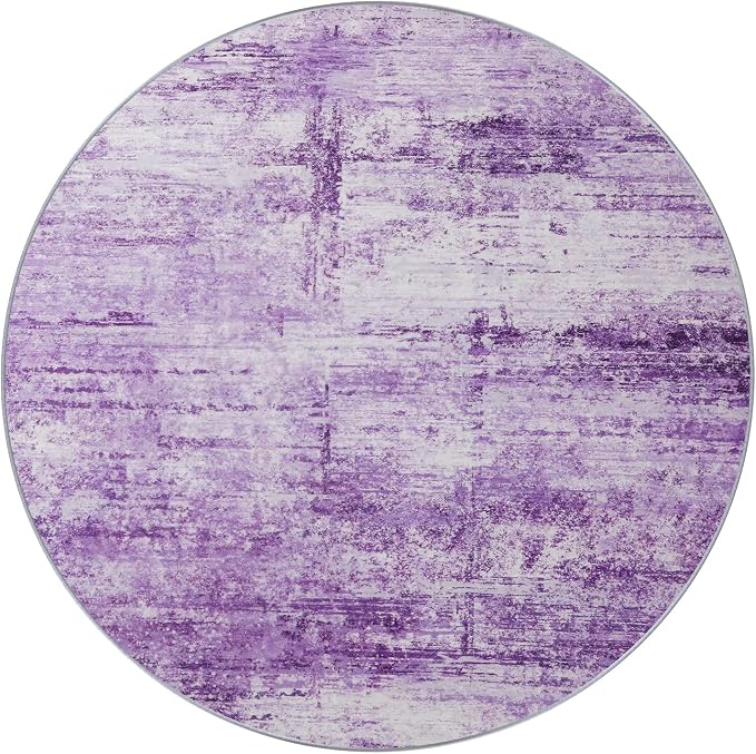 Round 4ft Abstract Rug, Modern Washable Indoor Circle Area Rugs - Image 4