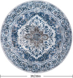 KOZYFLY Round Rug 3 Ft Rugs for Entryway Washable Circle Entrance Rug Non Slip - Image 2