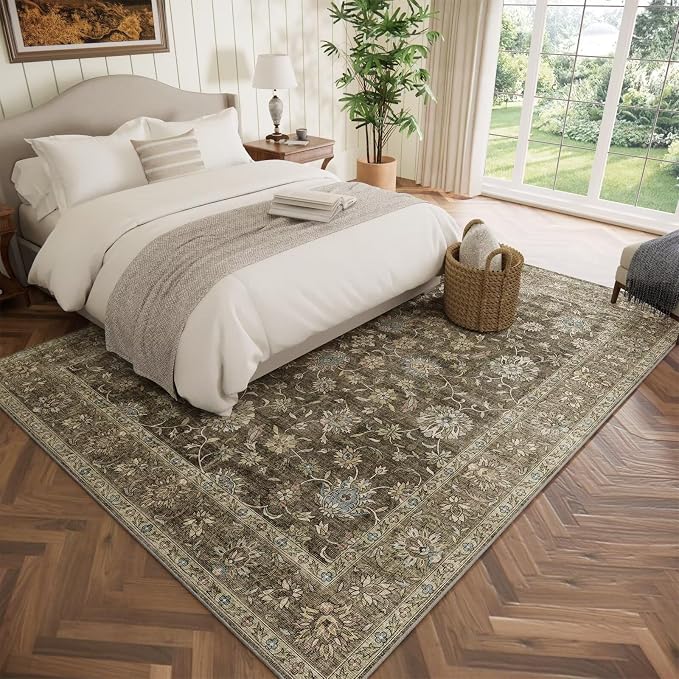 Washable 6x9 Area Rugs for Living Room, Boho Non-Slip Vintage Distress Large - Image 2
