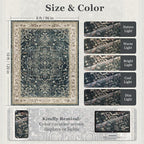 Vintage Distressed 8x10 Rugs for Living Room Bedroom, Washable Non Slip Dining - Image 2
