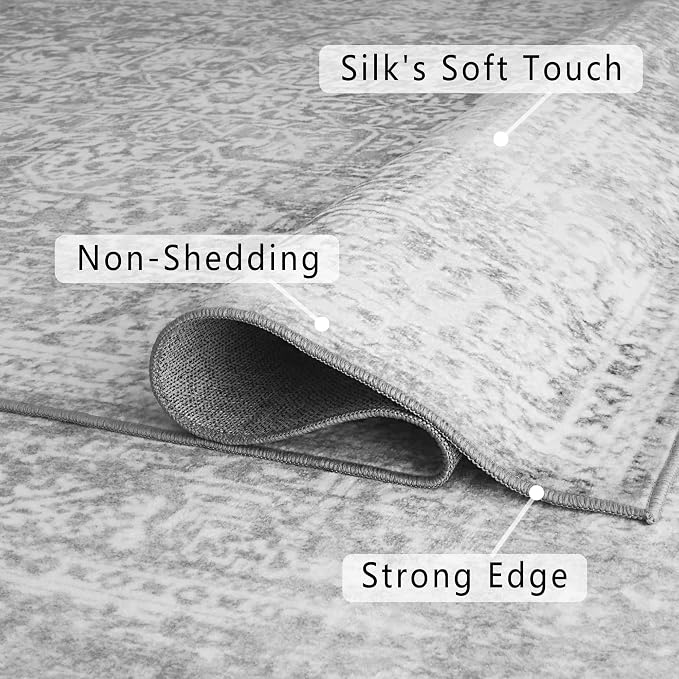 vivorug 3x5 Neutral Area Rugs, Stain Resistant Washable Rug - Image 5